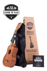 Learn to Play Starter Kit Soprano Ukulele Matte Black with bag